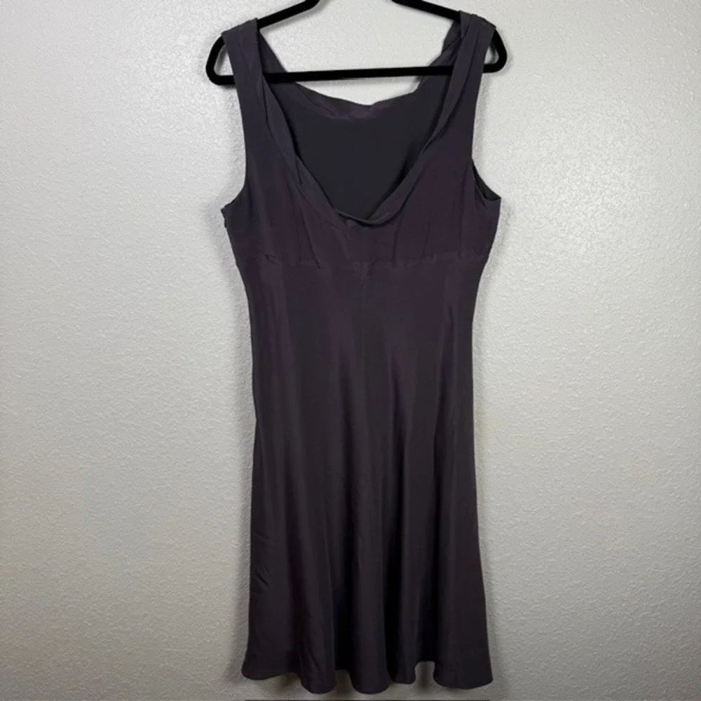 J.Crew Silk Lined A-Line Scoop Neck Dress Muted Plum Smoky Purple Size 16